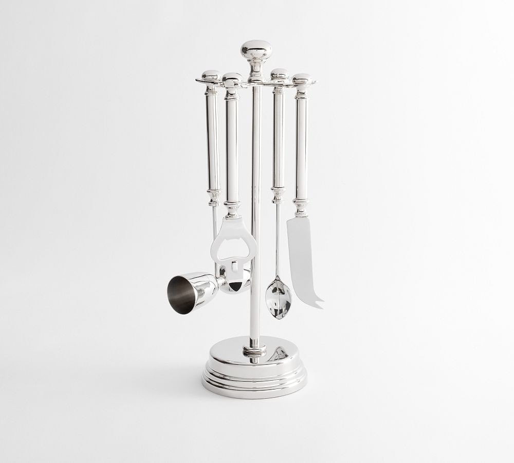 Heritage Silver 4-Piece Bar Tool Set | Pottery Barn (US)