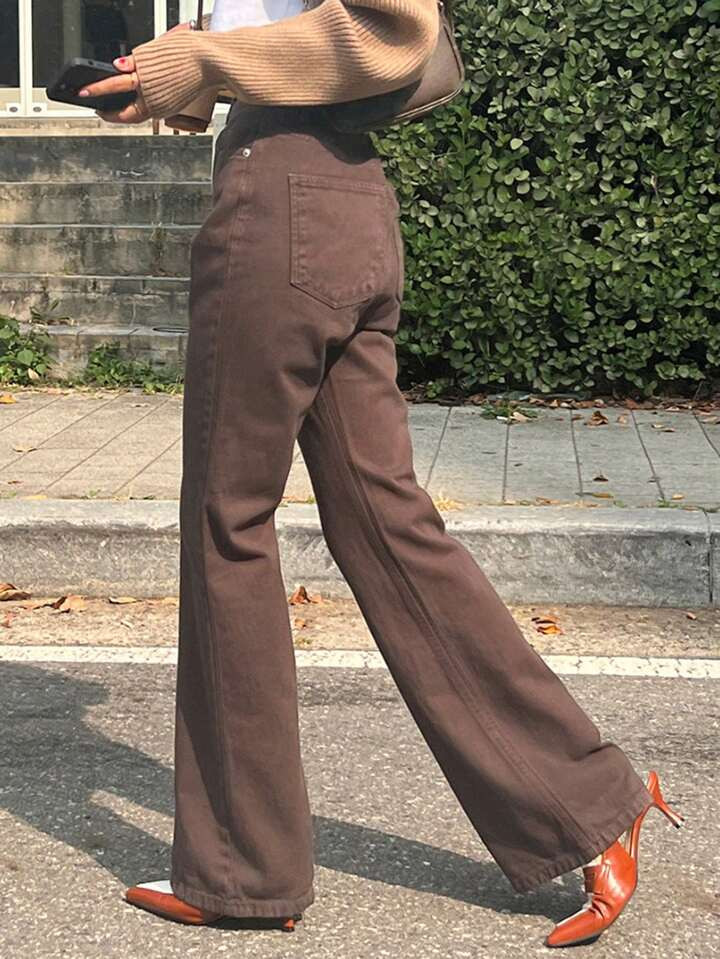 DAZY Jean en denim décontracté ajusté et évasé pour femmes | Mode en ligne | SHEIN FRANCE | SHEIN