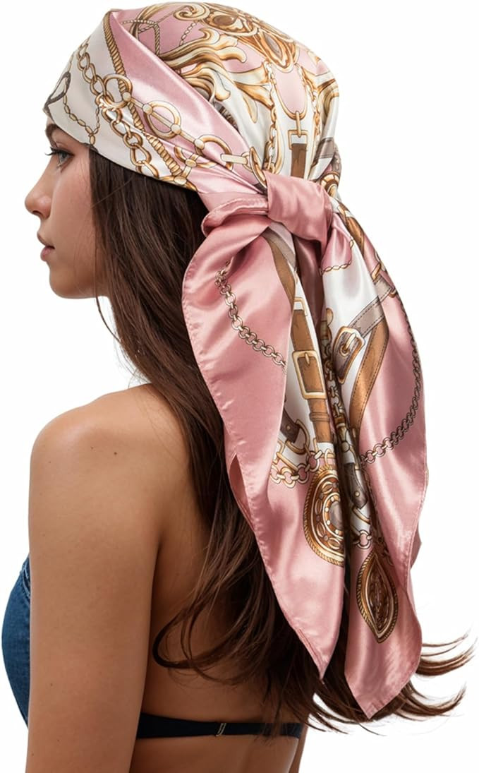 RIIQIICHY Head Scarf for Women Like Silk Scarf Hair Scarf Printed Square Scarf Bandanas for Women... | Amazon (US)
