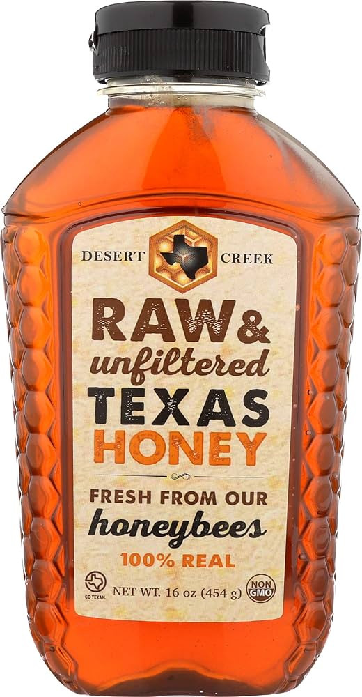 Raw, Unfiltered, Unpasteurized Texas Honey by Desert Creek Honey 1lb (16oz) Non-GMO, Kosher | Amazon (US)