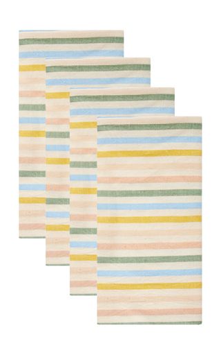 Set-Of-Four Striped Cotton Napkins | Moda Operandi (Global)