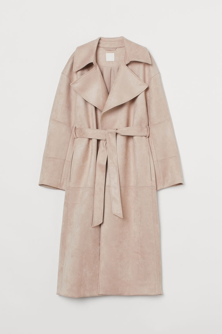 H & M - Faux Suede Coat - Beige | H&M (US + CA)