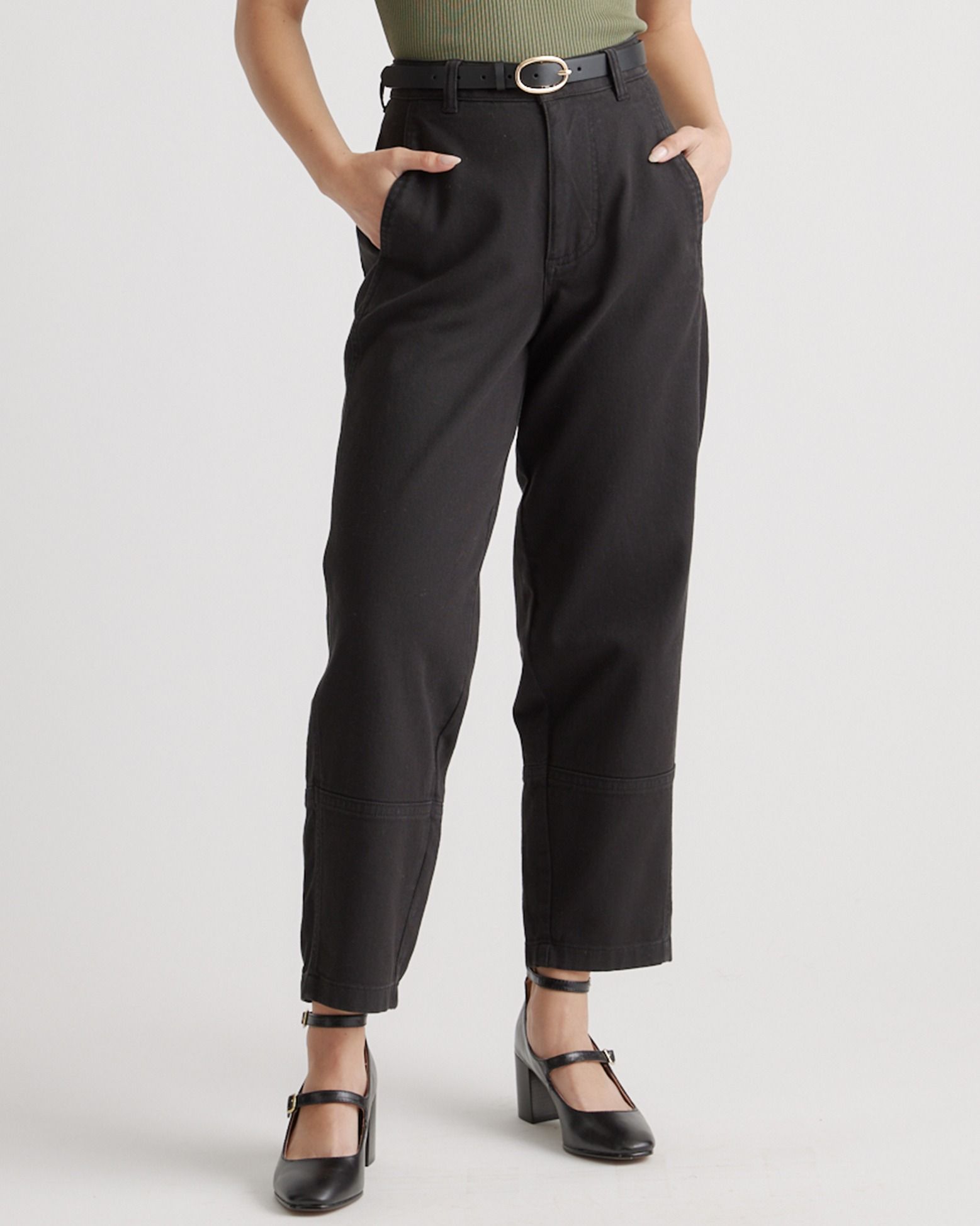 Organic Stretch Cotton Twill Barrel Pants | Quince