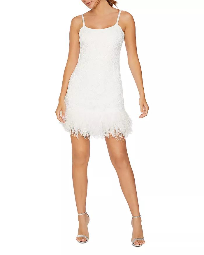 LIKELY Mari Feather Trim Lace Mini Dress Back to results -  Women - Bloomingdale's | Bloomingdale's (US)