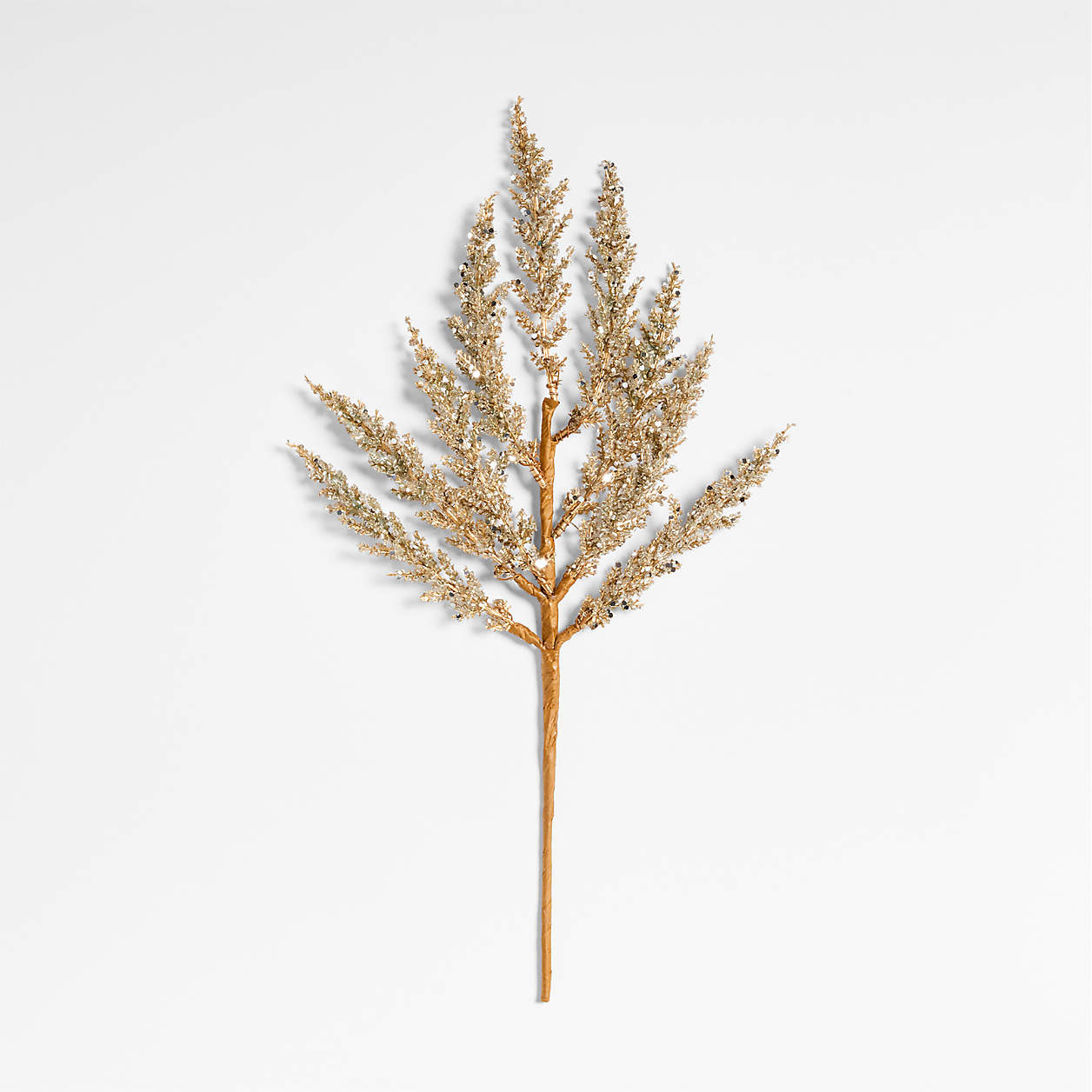 Champagne Sparkle Christmas Tree Pick | Crate & Barrel | Crate & Barrel