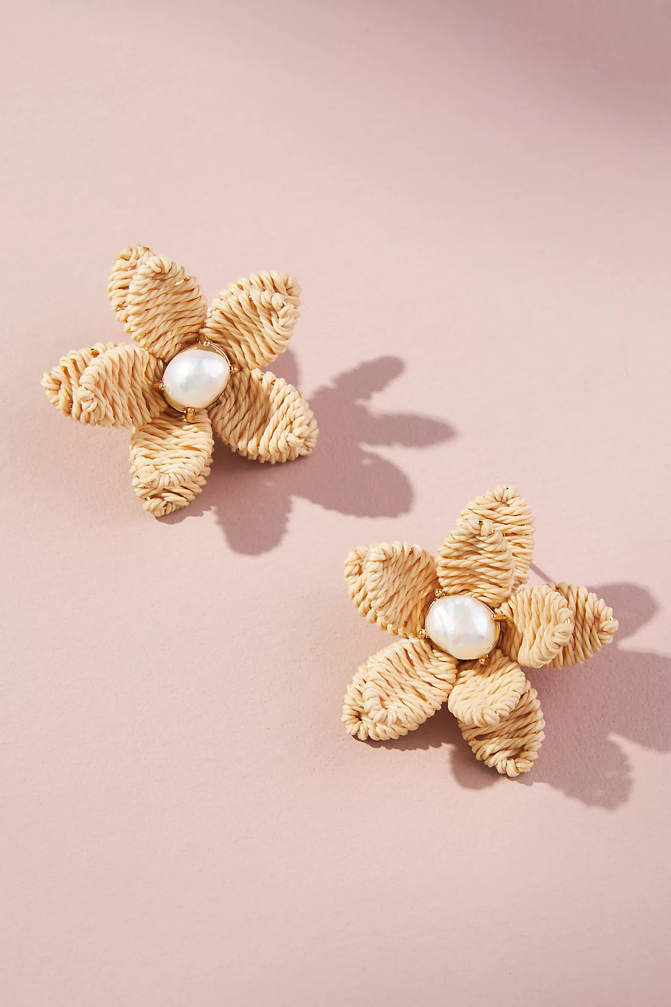 Raffia Flower Earrings | Anthropologie (US)