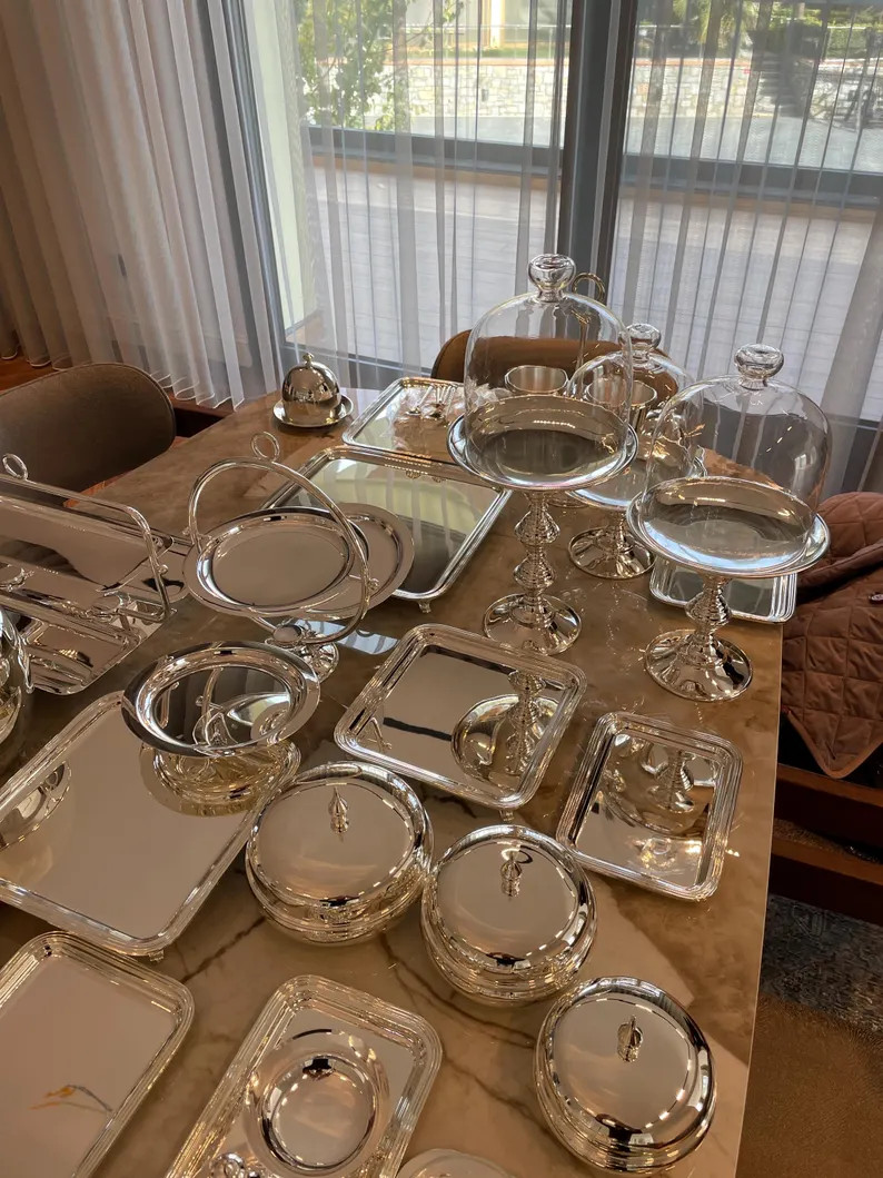 Brass Serving Collection, 80 Pieces Tableware Set, Modular/Full Bundle | Etsy (US)