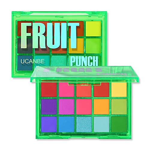 UCANBE Bright Colorful Neon Rainbow Makeup Eyeshadow Palette 15 Shades Green Purple Yellow Make Up Pallets Kit Vibrant Shimmer Matte Pigmented Blendable - Fruit Punch | Amazon (US)