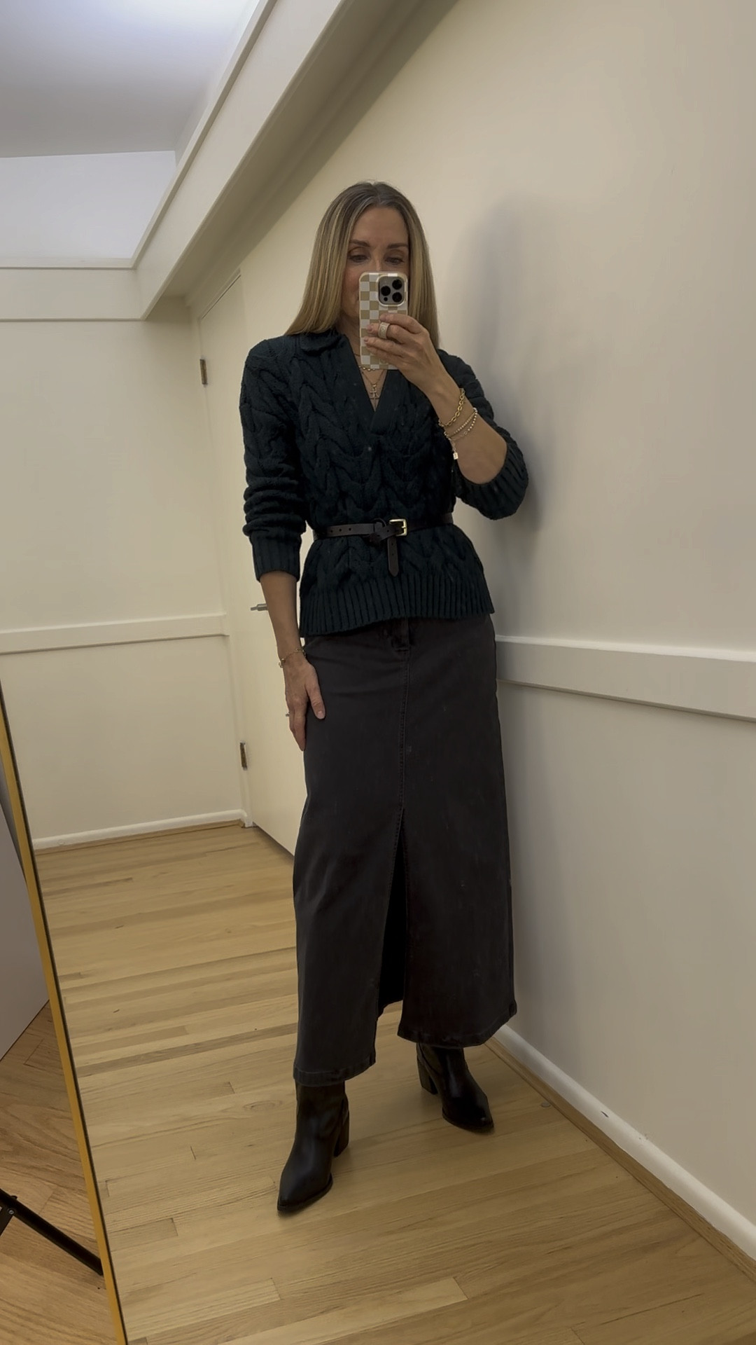 Loft Hunter green sweater 50% off today! Love this washed black denim midi skirt from NYDJ. Size down. My favorite adjustable black belt from Jcrew!

#LTKSaleAlert #LTKFindsUnder50 #LTKWorkwear