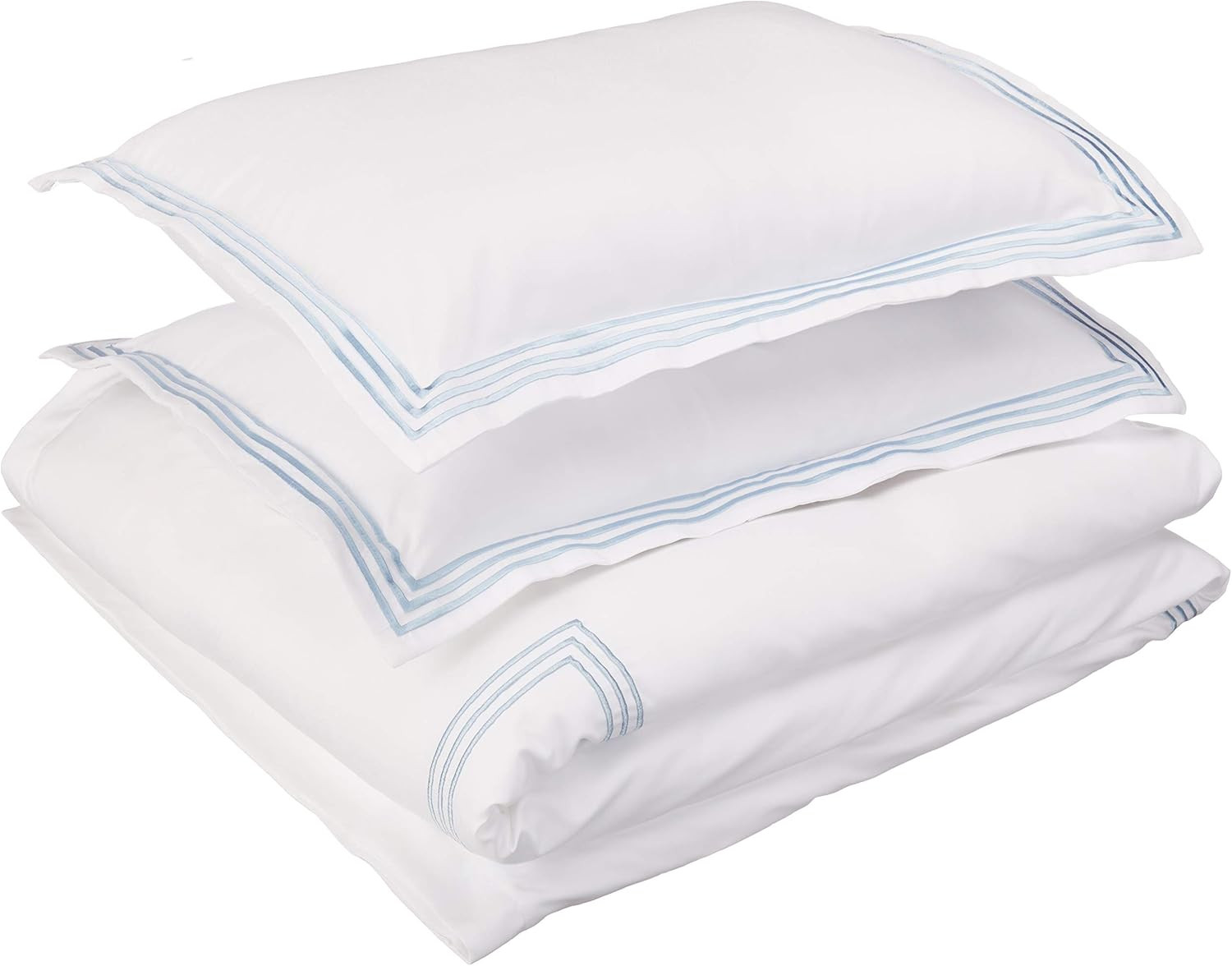 Amazon Basics Embroidered Hotel Stitch Duvet Cover Set - Premium, Soft, Easy-Wash Microfiber - Ki... | Amazon (US)