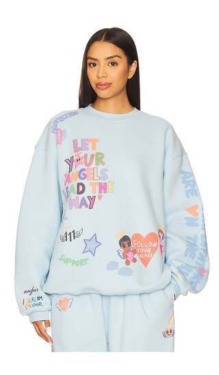 The Mayfair Group Angels All Around Sweatshirt in Baby Blue. - size M/L | Revolve Clothing (Global)