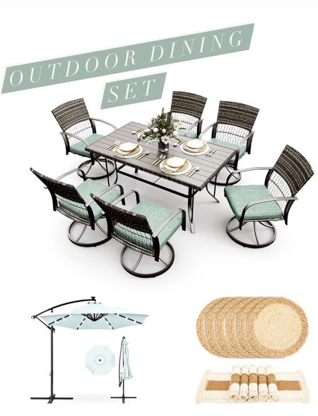 Patio dining set, outdoor furniture, patio furniture, home entertaining 

#LTKFamily #LTKSeasonal #LTKHome