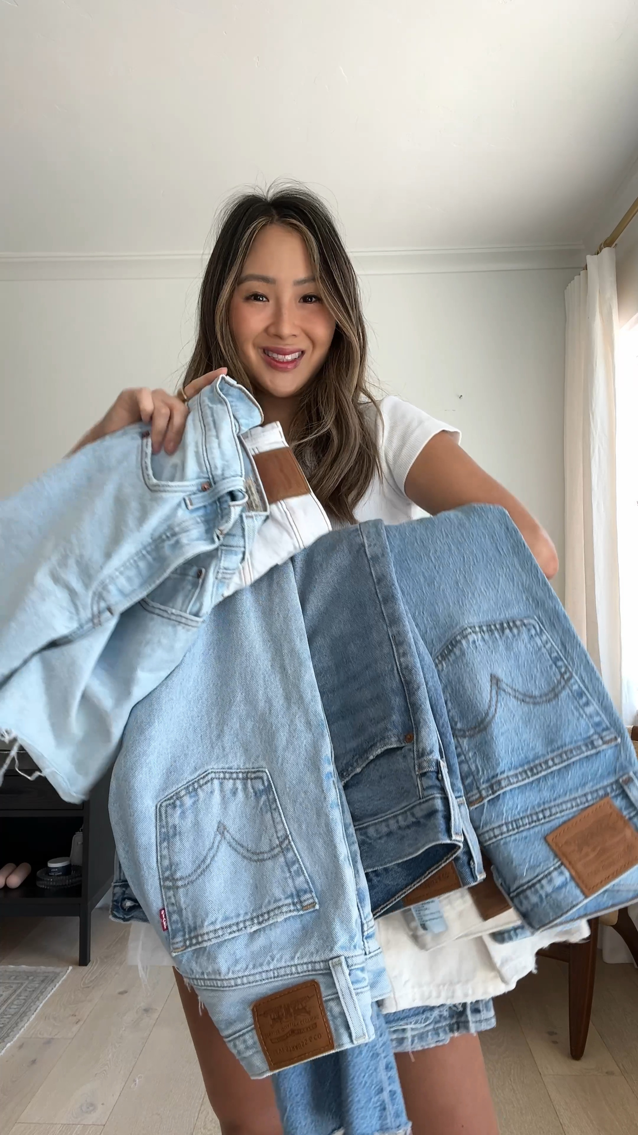 round up of my all time faves from @levis

+ wedgie straight- up one size shade fully baked
+ 501 90’s lightweight jeans- tts shade keep it copacetic 
+ 501 cropped- up one size shade ecru
+ ribcage straight- up one size shade be frayed 
+ 501 mid thigh shorts- up one size shade are you busy & practice match 
 + white tee in size mediumm


 #LevisLTKPartner #Levis
 @shop.ltk #liketkit