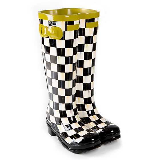 Courtly Check Wellies Planter | MacKenzie-Childs