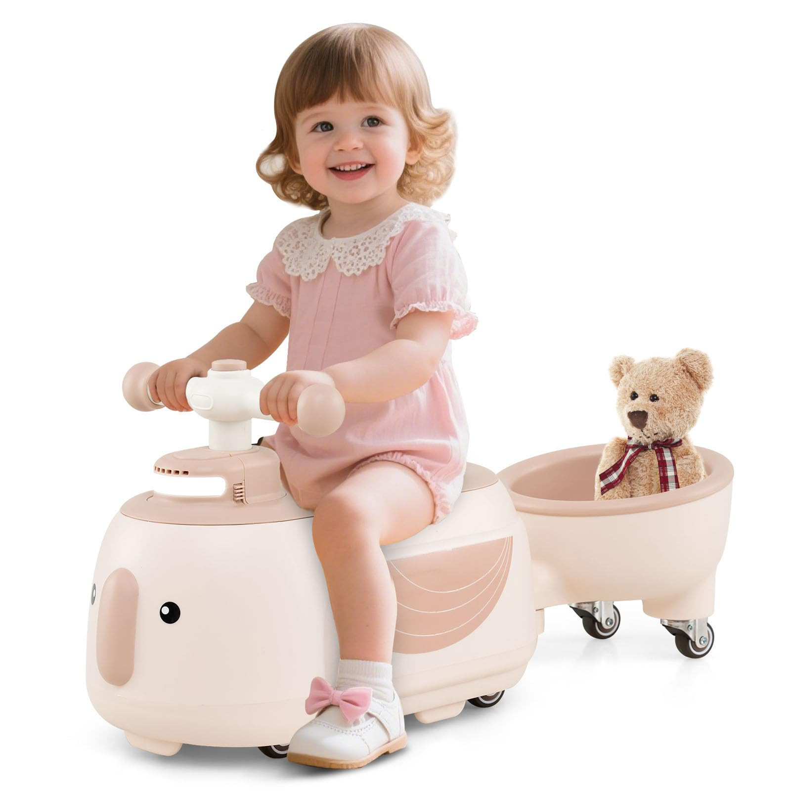HONEY JOY Ride On Push Car with Trailer, Indoor Outdoor Toddler Riding Toys w/Under-seat Storage,... | Amazon (US)