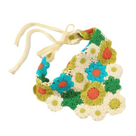 HOTYA Chic Triangle Bandana Turban Crochet Hair Scarf Sun Flower Hairband for Women | Walmart (US)
