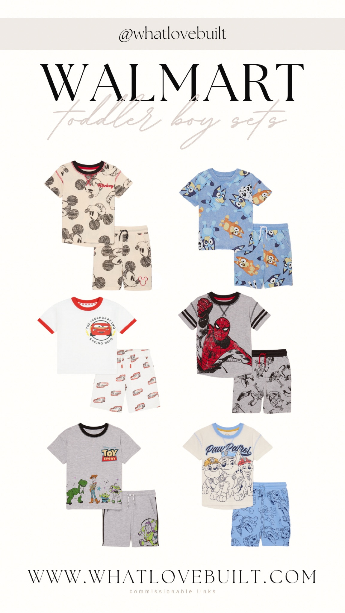 NEW Walmart Toddler Boy Sets

#disney #mickeymouse #bluey #spidey #spiderman #disneycars #pawpatrol #toystory #woody #buzz #disneyland #disneyworld #marvel #disneytrip #disneyvacation #disneyoutfit #birthday #birthdayparty #kids #toddler #toddlerboy

#LTKtravel #LTKkids #LTKparties