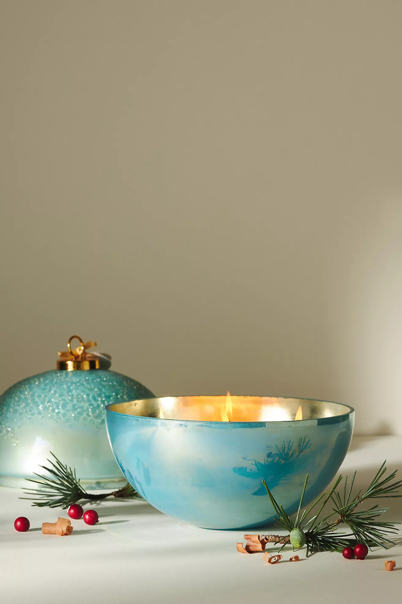 Ornament Woody Fresh Balsam & Cedarwood Glass Candle | Anthropologie (US)