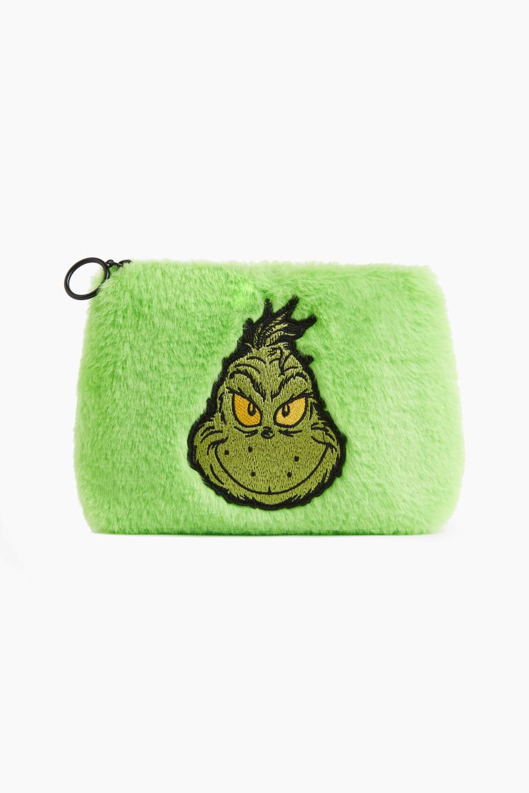 Fluffy Makeup Bag - Green - Beauty all | H&M US | H&M (US + CA)