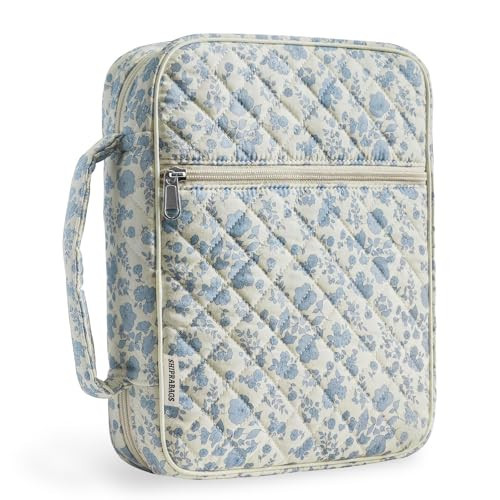shirabags Quilted Bible Cover Case for Women - Elegant Cotton Bible Bag for Study, Church, Christian Gifts for Women(Blue Floral, M) | Amazon (US)