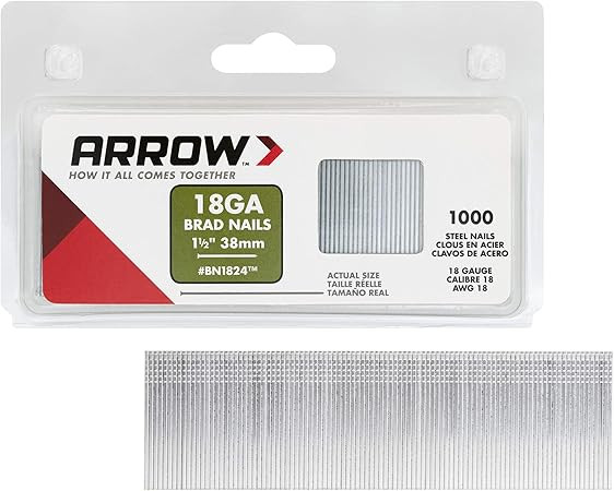 Arrow Co Inc BN1824CS Genuine 1-1/2-Inch 38mm Brad Nails, 1,000-Pack | Amazon (US)