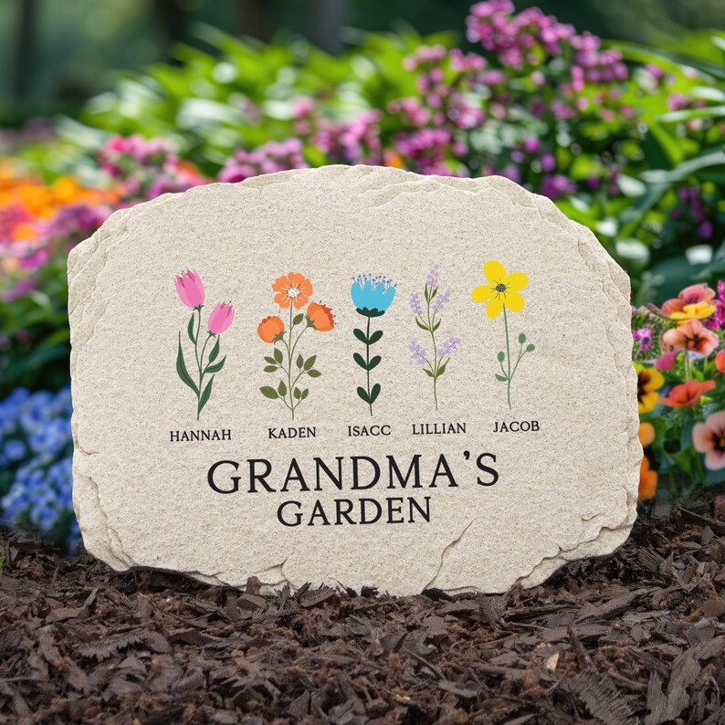 Grandma's Garden Stone | Personalized Grandma Stepping Stone | Gifts for Grandma | Mother's Day G... | Etsy (US)