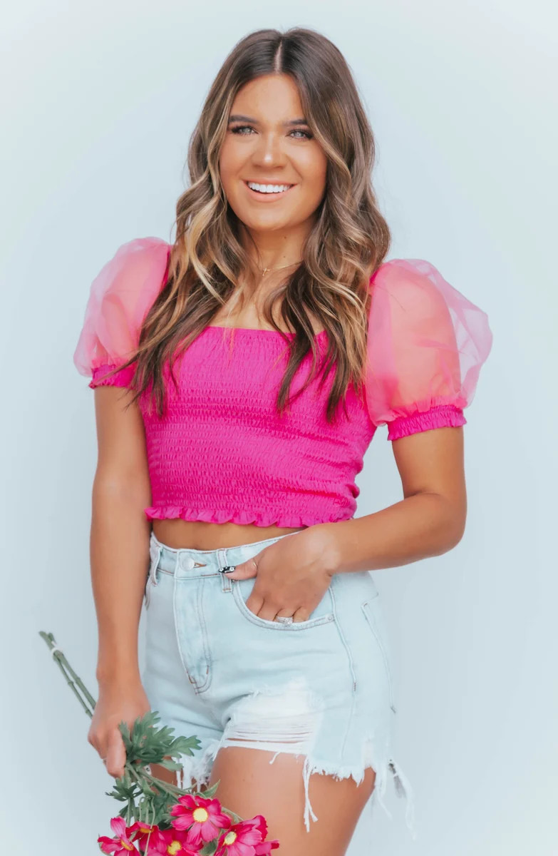 Flawless Attitude Magenta Smocked Top | Apricot Lane Boutique
