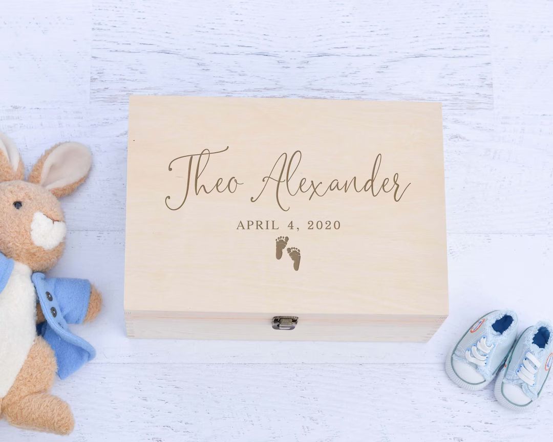 Baby Keepsake Box, Memory Gift Box, Baby Shower Gift, Baby Keepsake, Personalized Baby Gift, Wood... | Etsy (US)