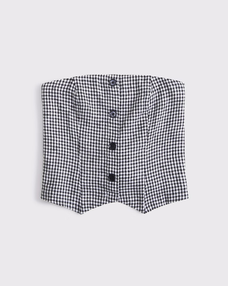 Strapless Cropped Vest Top | Abercrombie & Fitch (US)
