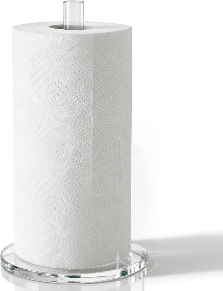 Paper Towel Holder Countertop Clear Acrylic 5.9" Diameter Thickening Sturdy Base,for Kitchen Bath... | Amazon (US)