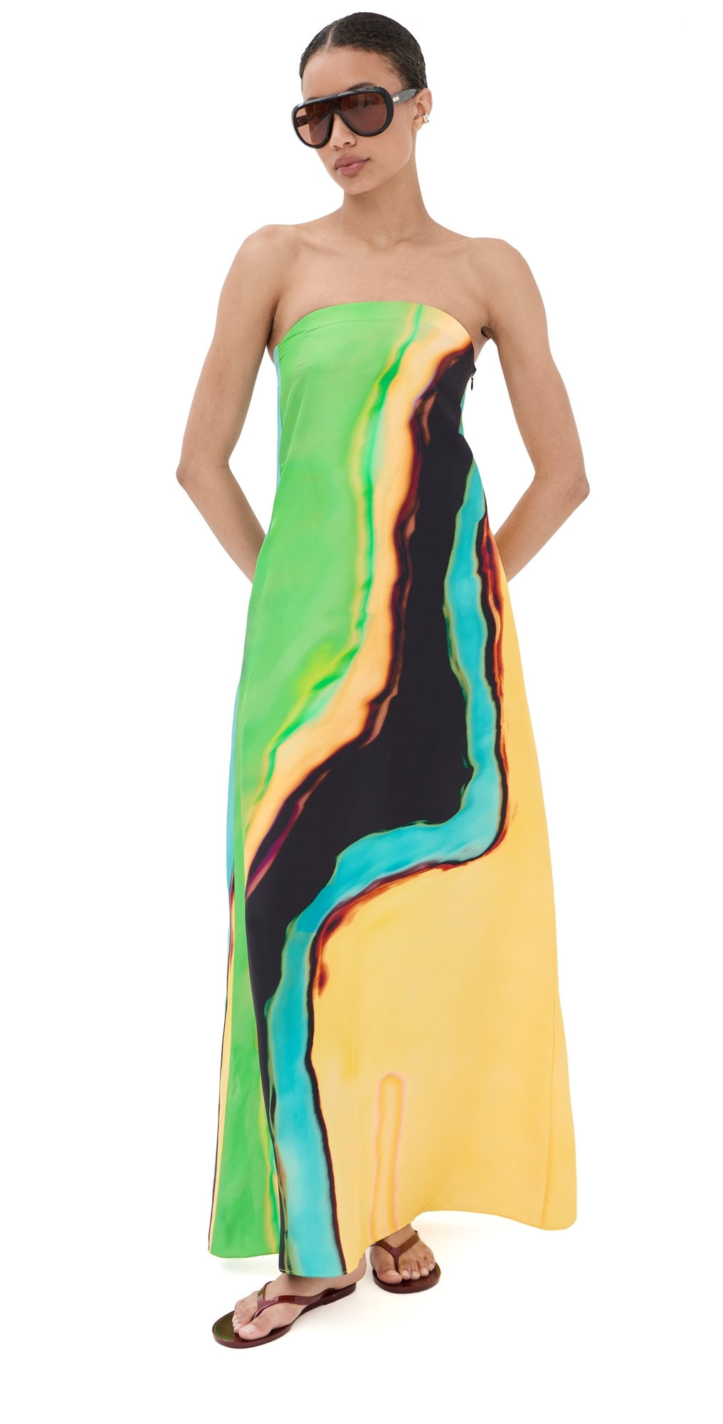 Christopher Esber Aura Silk Strapless Dress Valencia/Multi 12 | Shopbop