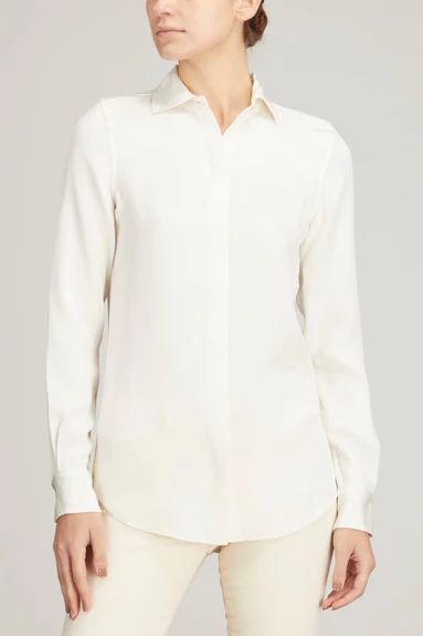 Icon Blouse in Ivory Silk | Hampden Clothing