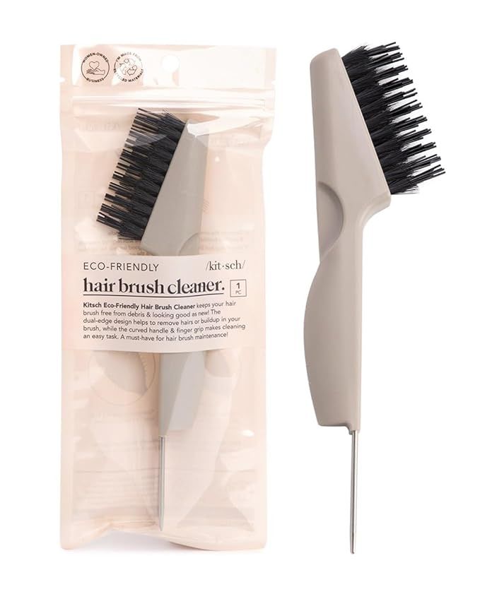 Kitsch Double Sided Hair Brush Cleaner Tool 2-in-1 Comb Cleaner | Eco-Friendly Hair Brush Rake | ... | Amazon (US)