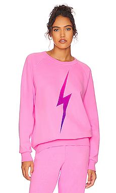 Aviator Nation Bolt Fade Crewneck Sweatshirt in Electric Pink & Purple from Revolve.com | Revolve Clothing (Global)