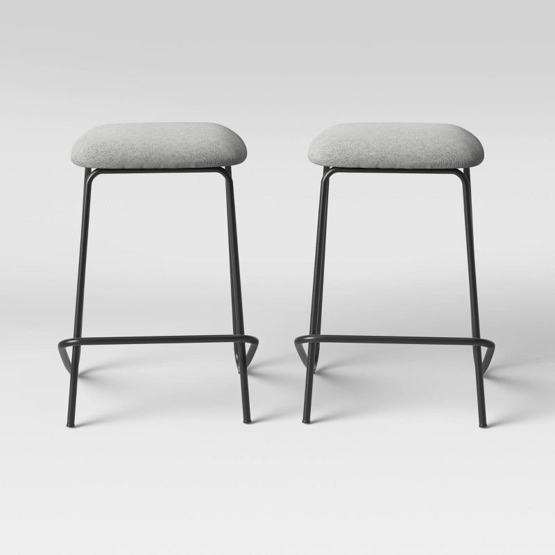 Set of 2 24" Stacking Counter Height Barstools Gray - Room Essentials™ | Target