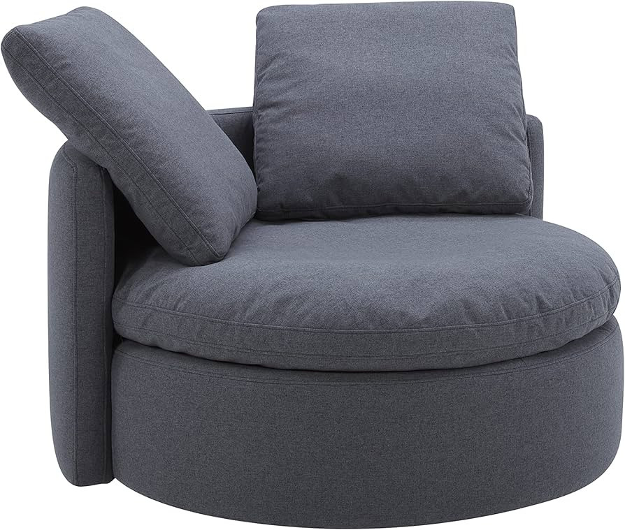 Amazon Brand – Stone & Beam Alende Deep Swivel Living Room Accent Chair, 46''W, Graphite Grey | Amazon (US)
