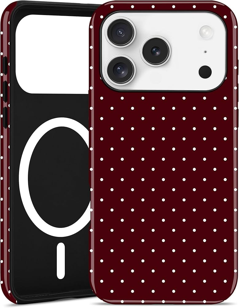 Jusy Compatible with MagSafe Polka Dot Case for iPhone 17 Pro Max, Cute Christmas Polka Dots Magn... | Amazon (US)