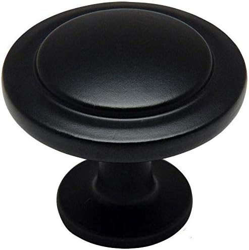 Cosmas 5560FB Flat Black Cabinet Hardware Round Knob - 1-1/4" Diameter - 25 Pack | Amazon (US)