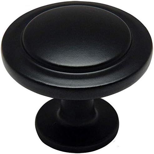 Cosmas 5560FB Flat Black Cabinet Hardware Round Knob - 1-1/4" Diameter - 25 Pack | Amazon (US)