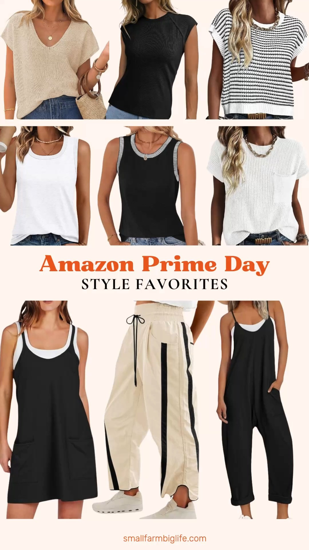Free People has some of the prettiest summer styles but the prices add up fast and Amazon has so many beautiful pieces with the same elevated boho aesthetic for so much less. I rounded up some of my favorite Free People inspired looks including cozy short sleeve sweaters, square neck tanks, a striped crochet top, wide leg contrast track pants, a tennis romper dress, and a casual jumpsuit all in classic black, white, and cream. The same effortless and elevated vibe at a fraction of the price. Tap to shop! 

 #LTKootd #LTKOver40 #LTKSaleAlert