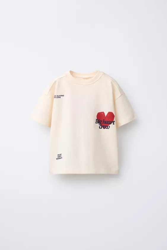 HEART AND TEXT PRINTED T-SHIRT | Zara US