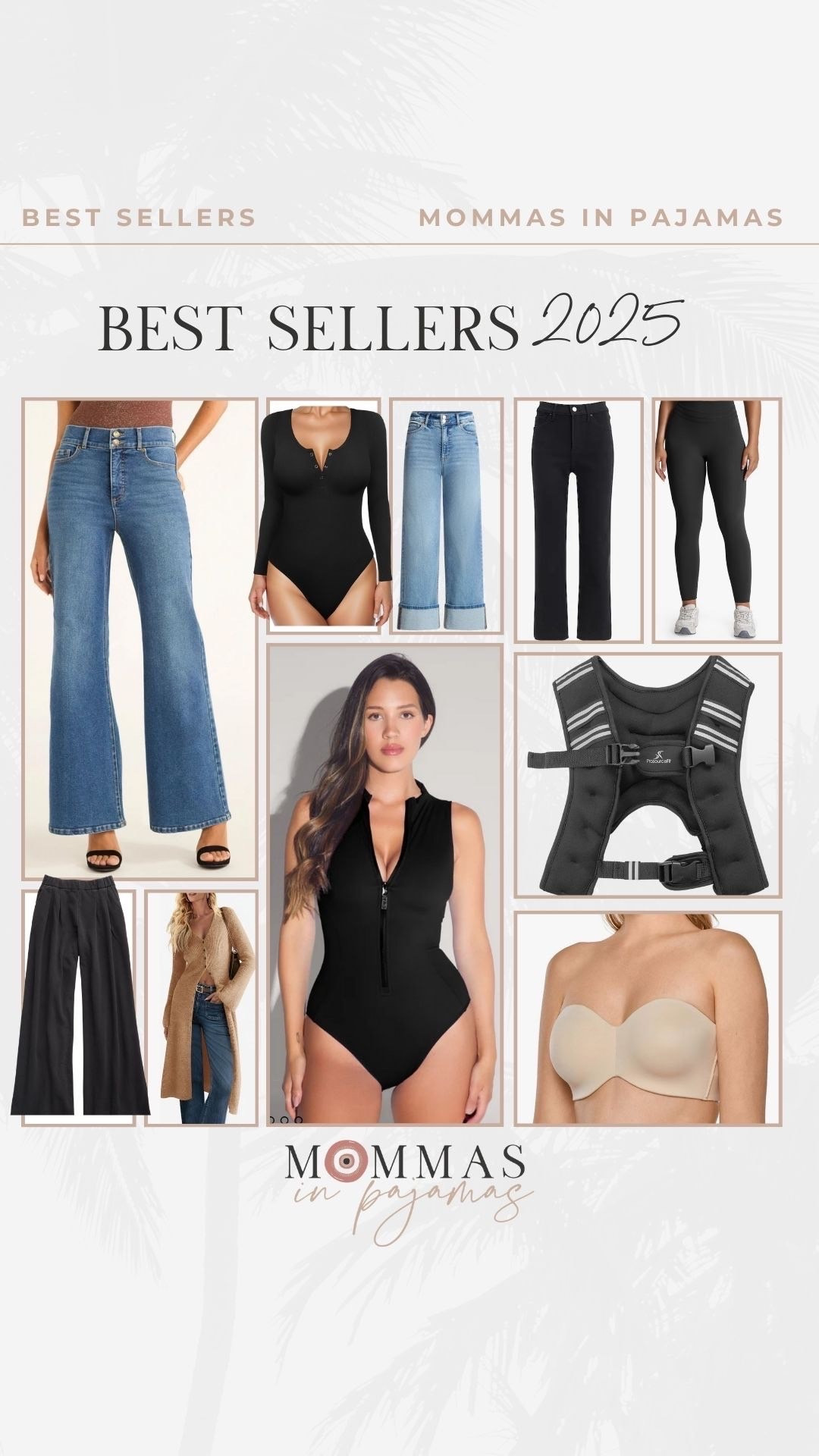 Bestsellers of the year: 
Walmart flare leg jeans, and petite friendly cuffed jeans; Express black jeans, TA3 zippered swimsuit, Aerie lounge trousers, Amazon strapless bra, weighted vest, no front seam workout leggings and long duster cardigan. 

#LTKMidsize #LTKPetite #LTKActive