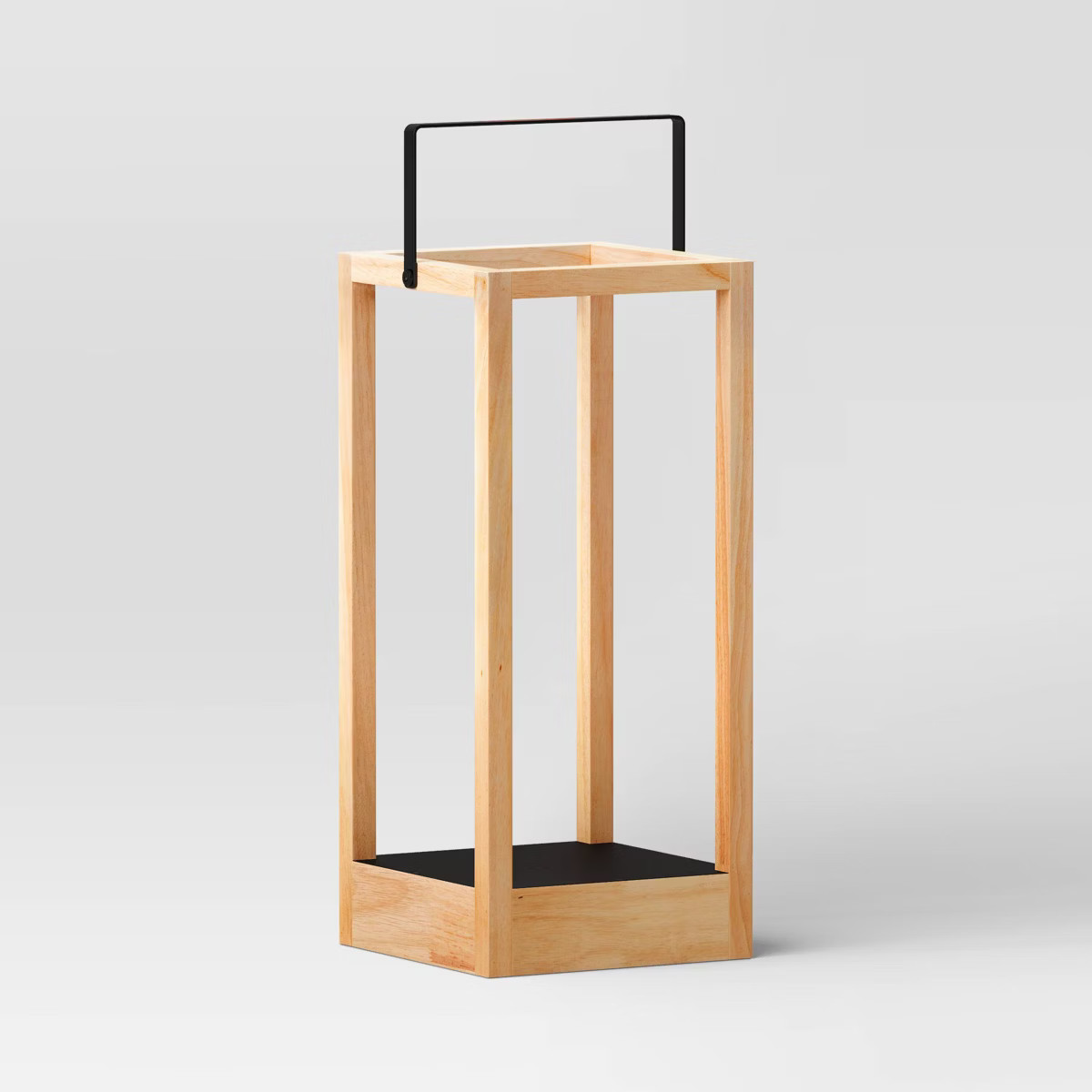 Pillar Metal/Wood Small Lantern Candle Holder Natural Wood - Threshold™ | Target