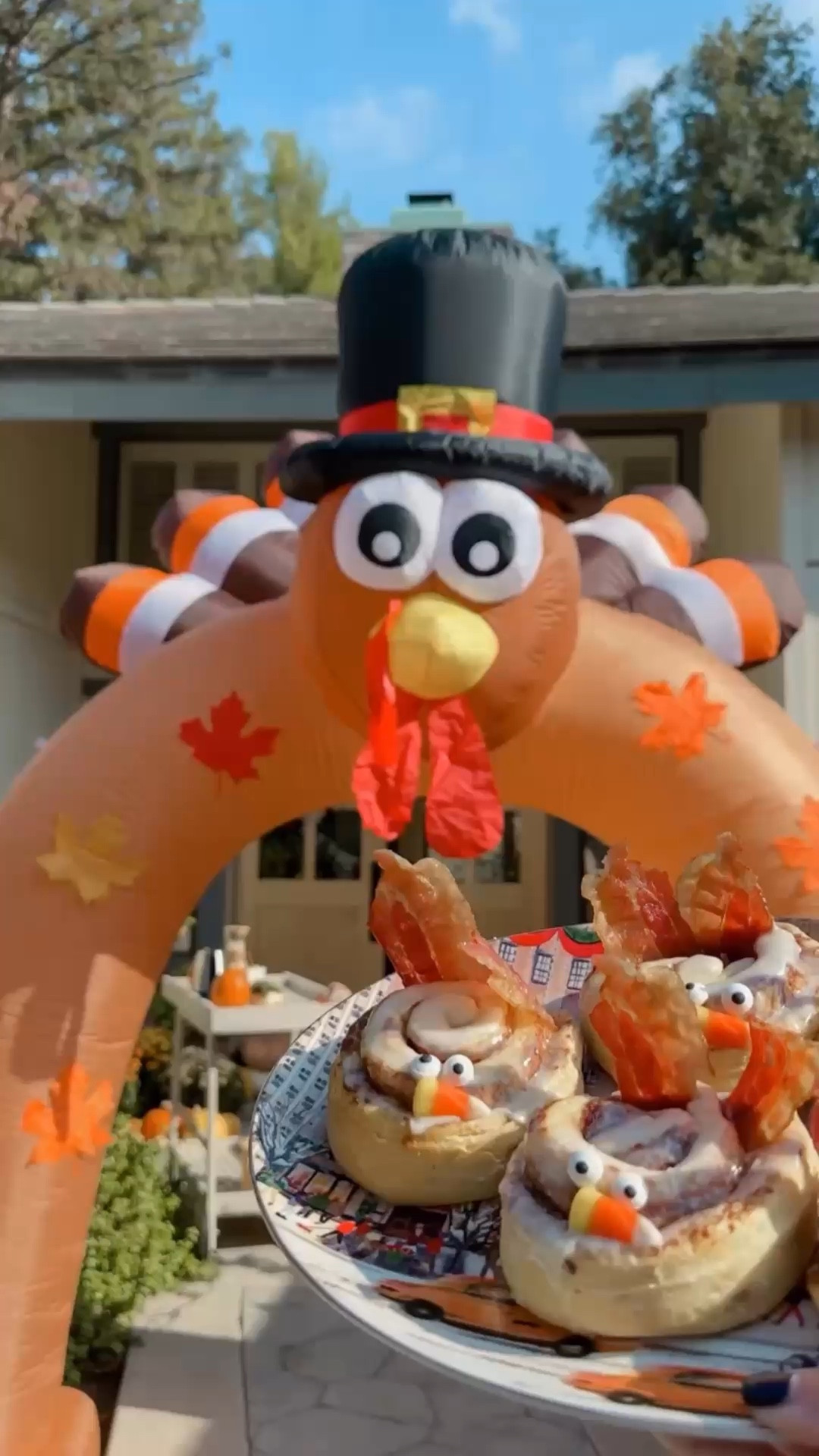 A little fun for Thanksgiving morning! Turkey inflatable and turkey cinnamon rolls make the kids smile and coffee for us! 🧡🫶🏻🍂

#LTKHoliday #LTKParties #LTKSeasonal