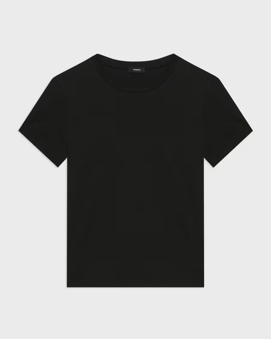 Black Organic Cotton Tiny Tee | Theory | Theory UK
