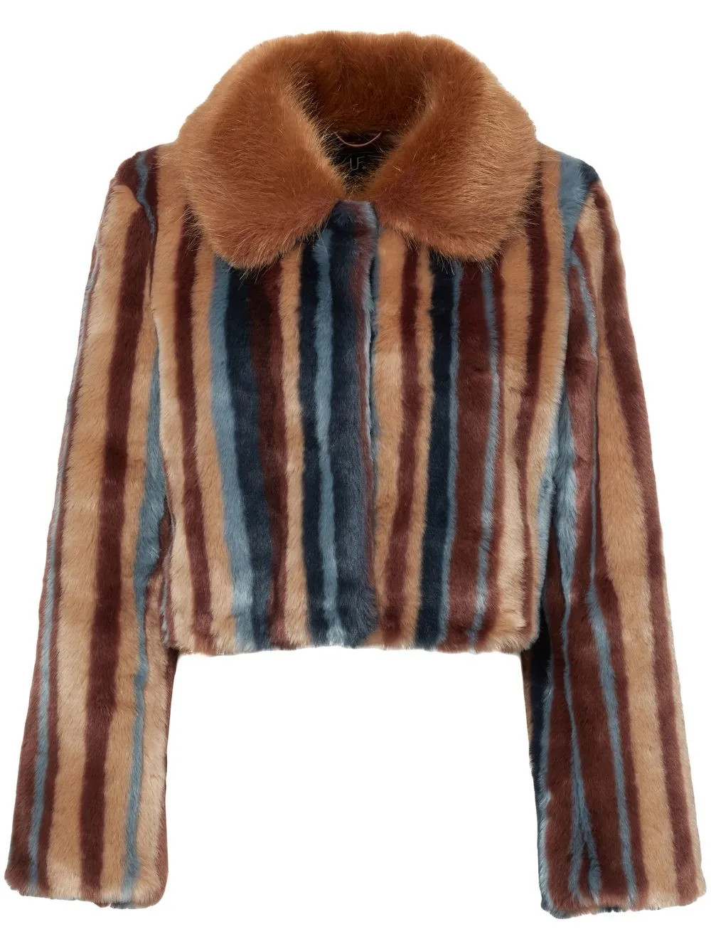 Unreal Fur Rhapsody Striped Cropped Jacket - Farfetch | Farfetch Global
