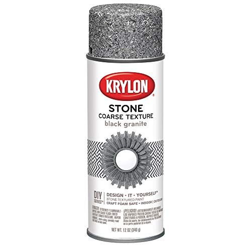 Krylon K18201 Coarse Stone Texture Finish Spray Paint, Black Granite, 12 Ounce | Amazon (US)