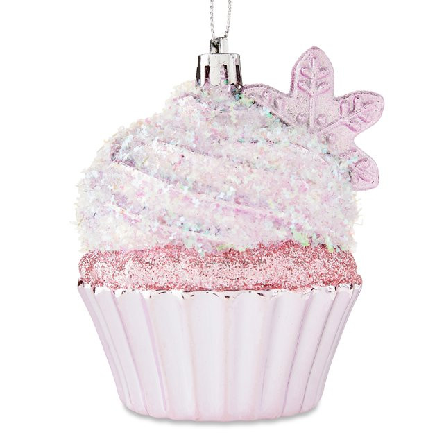 Pink Glitter Cupcake Christmas Ornament, 4 in, by Holiday Time | Walmart (US)
