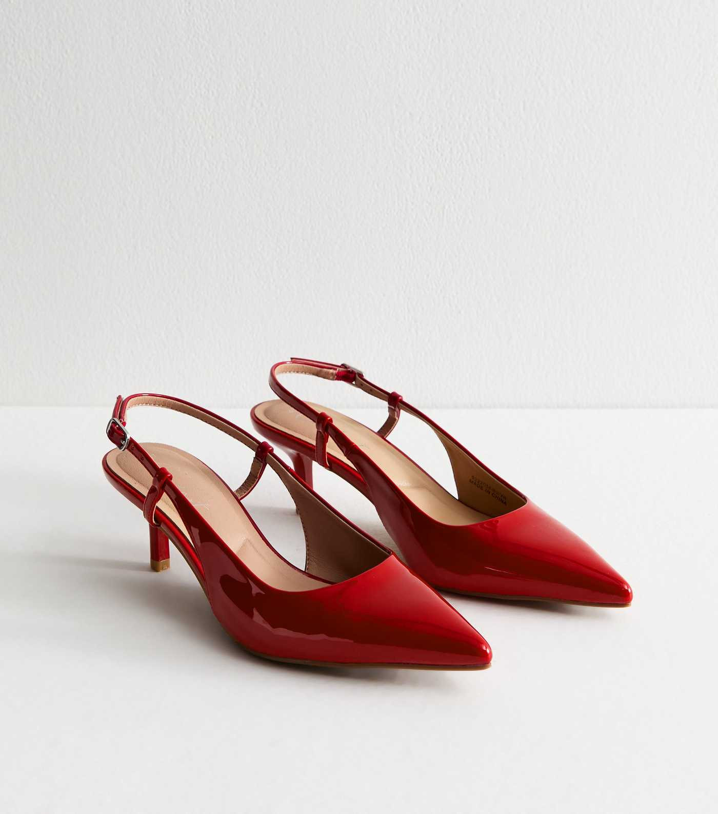 Red Faux Patent Leather Slingback Pumps | New Look | New Look (UK)