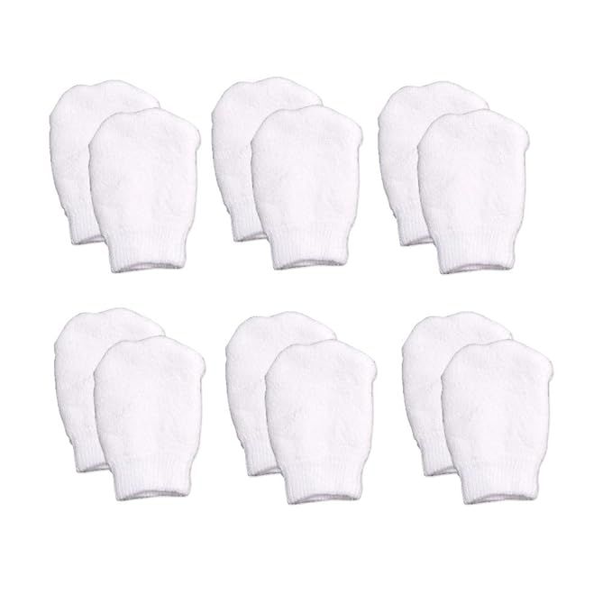 White Newborn Baby Mittens by Nurses Choice (Includes 6 Pairs of No Scratch Cotton Mittens) | Amazon (US)